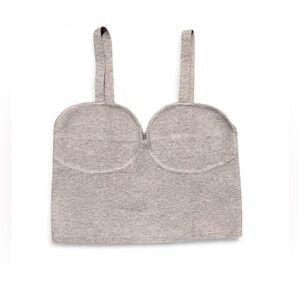 H&M Beige Wool-Blend Crop Top Women’s Bralette Minimalist Neutral – Size Medium